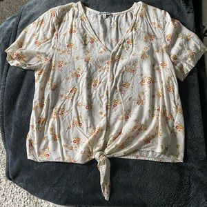 Madewell tie-front floral top